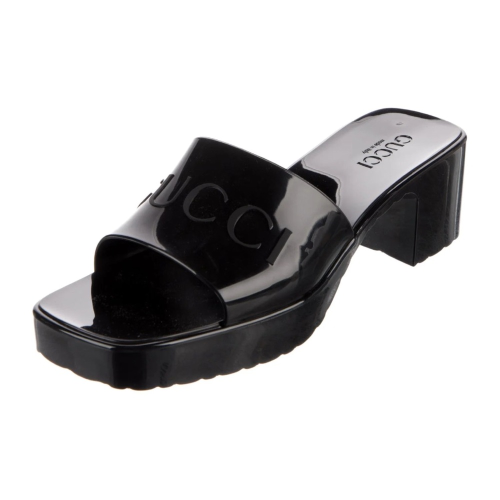 Gucci Women's Glossy Black Mules